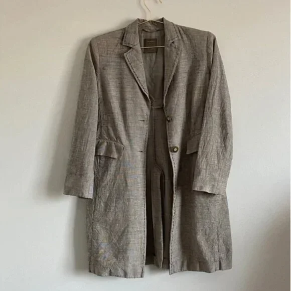 Riani • Long Linen–Virgin Wool Blazer • Size 10 - Picture 8 of 13
